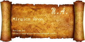 Mirgics Áron névjegykártya